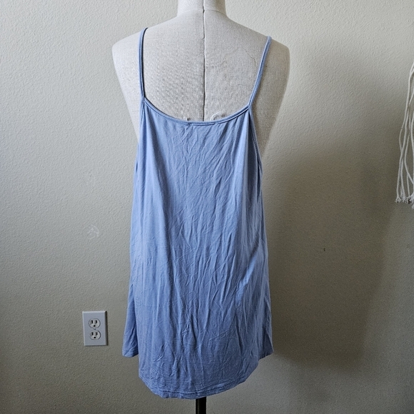 POL Pol Light Blue Sleeveless Fringe Tank Top M - Picture 2 of 8